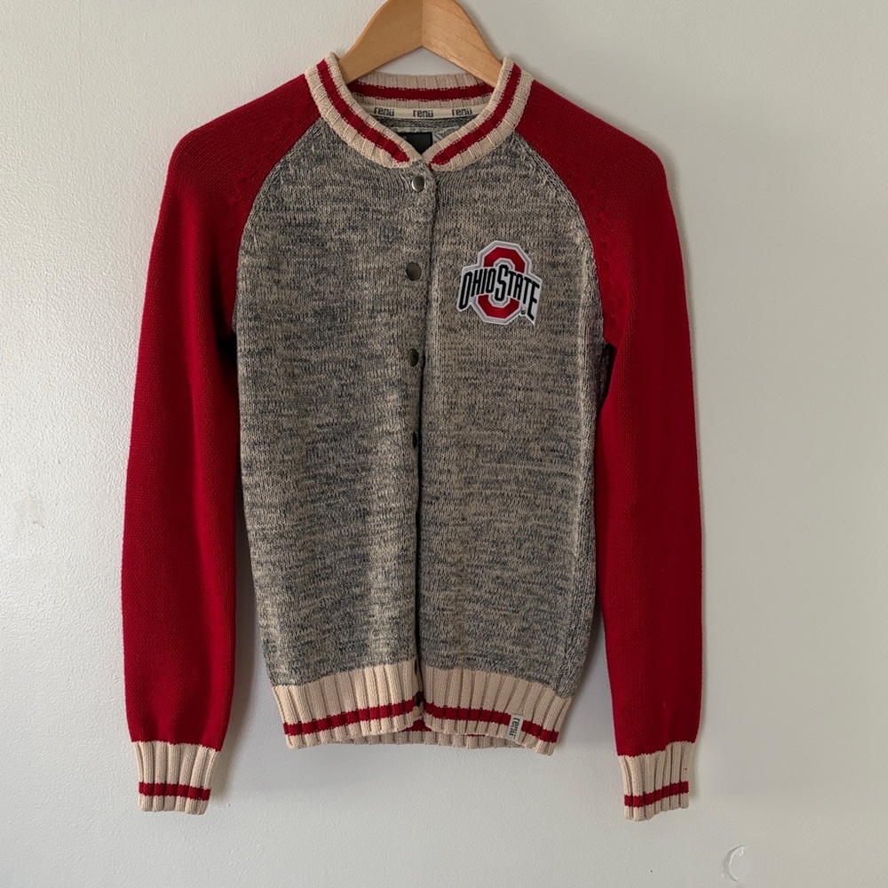 Ohio State Red & Gray Varsity Cardigan